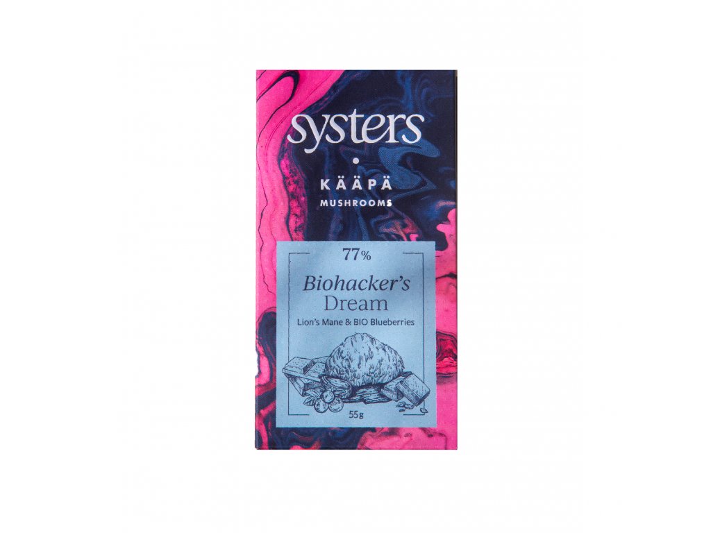 Systers - Biohacker’s Dream 77% Chocolate, Lion's Mane and Blueberries (Organic)