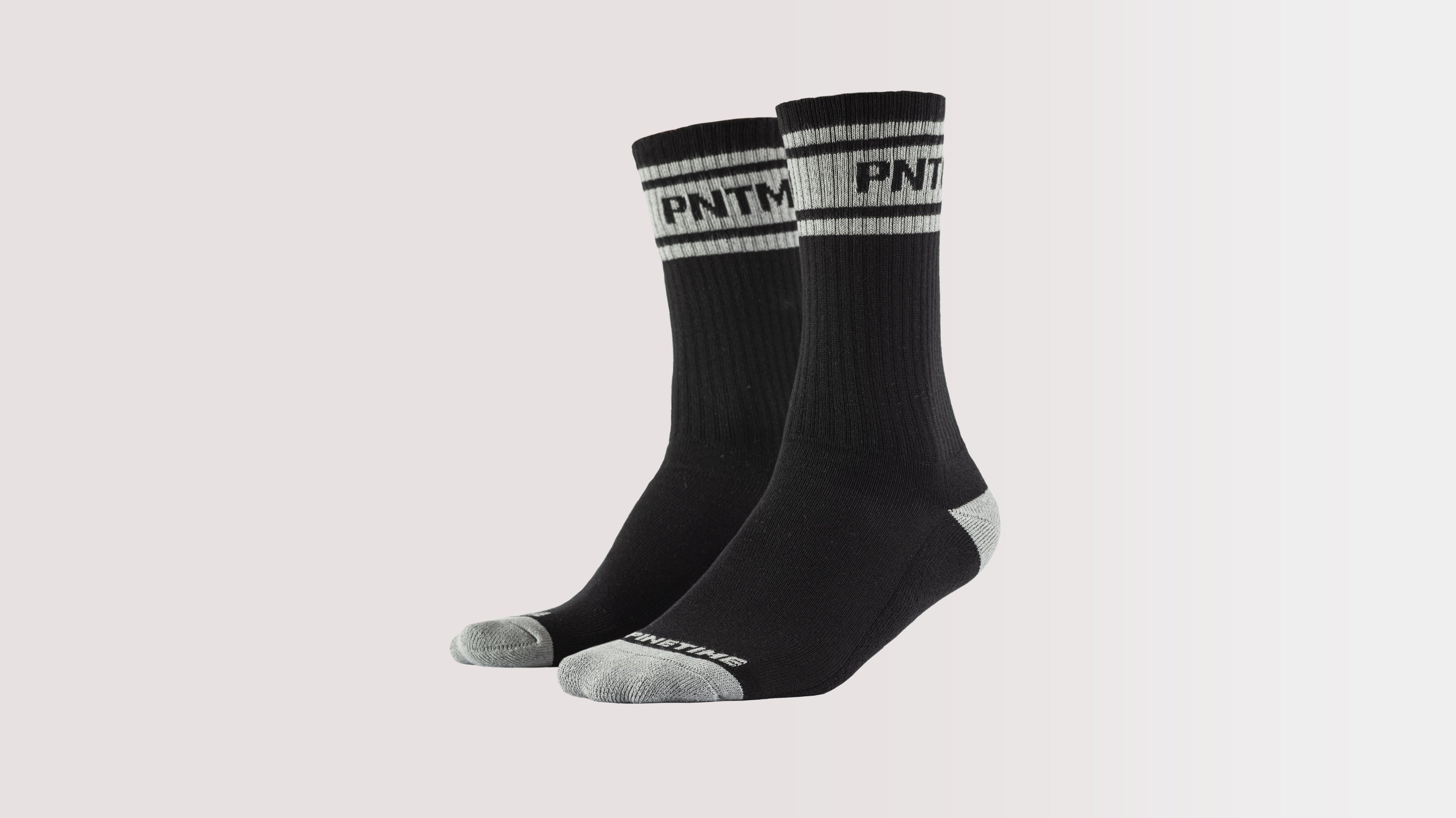 Pinetime Clothing PNTM Crew Socks Black Grey