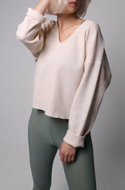 Wemove Waffle V-Neck Sweatshirt