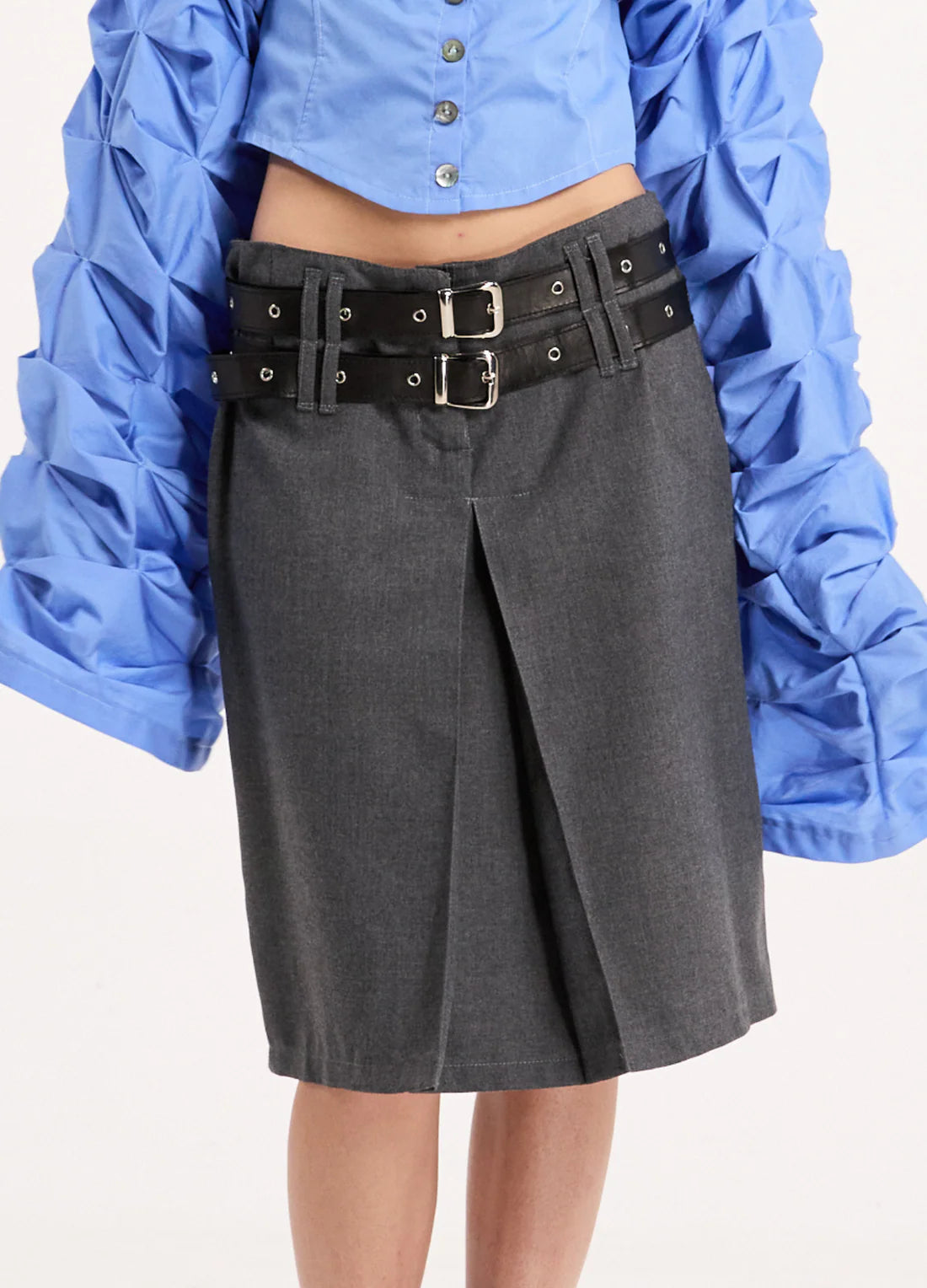 By Marta Studios - Belts and Layers Midi Skirt