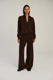Rhea - Pants ~ Dark Brown ~ Wool & Cashmere