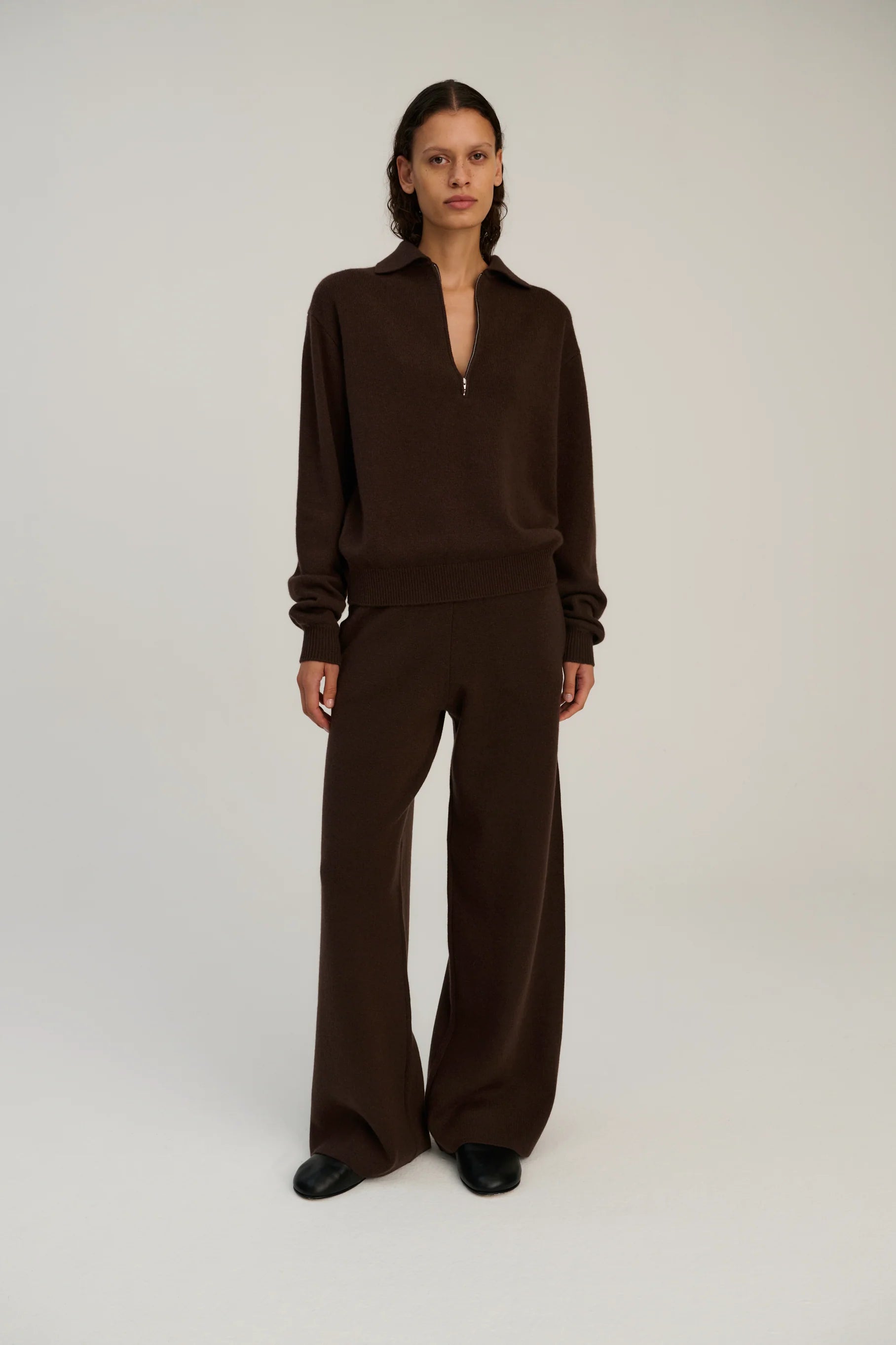 Rhea - Pants ~ Dark Brown ~ Wool & Cashmere