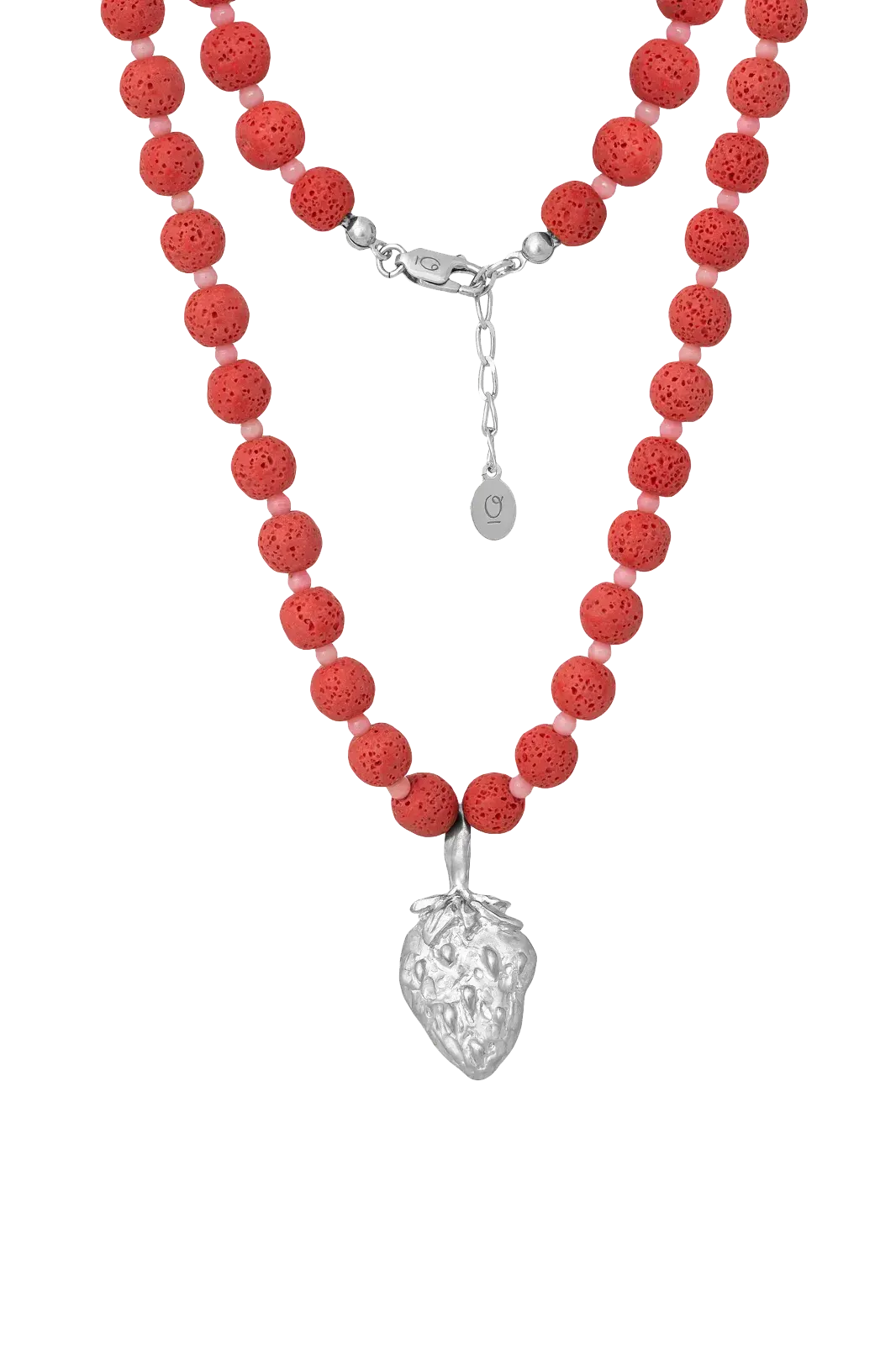OPLOTKA RED STRAWBERRY SILVER Necklace
