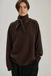 Rhea - Scarf ~ Dark Brown ~ Wool & Cashmere