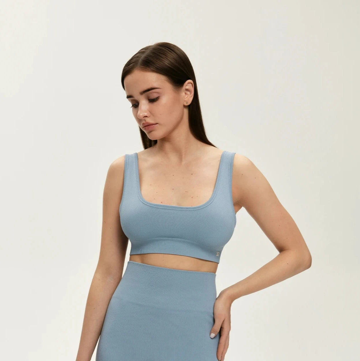 Sisters Sport - Seamless Ribbed Top Blue