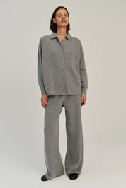 Rhea - Knitted Shirt ~ Grey ~ Wool & Cashmere