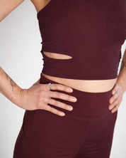 Wemove Ribbed Crop Top with Cutouts