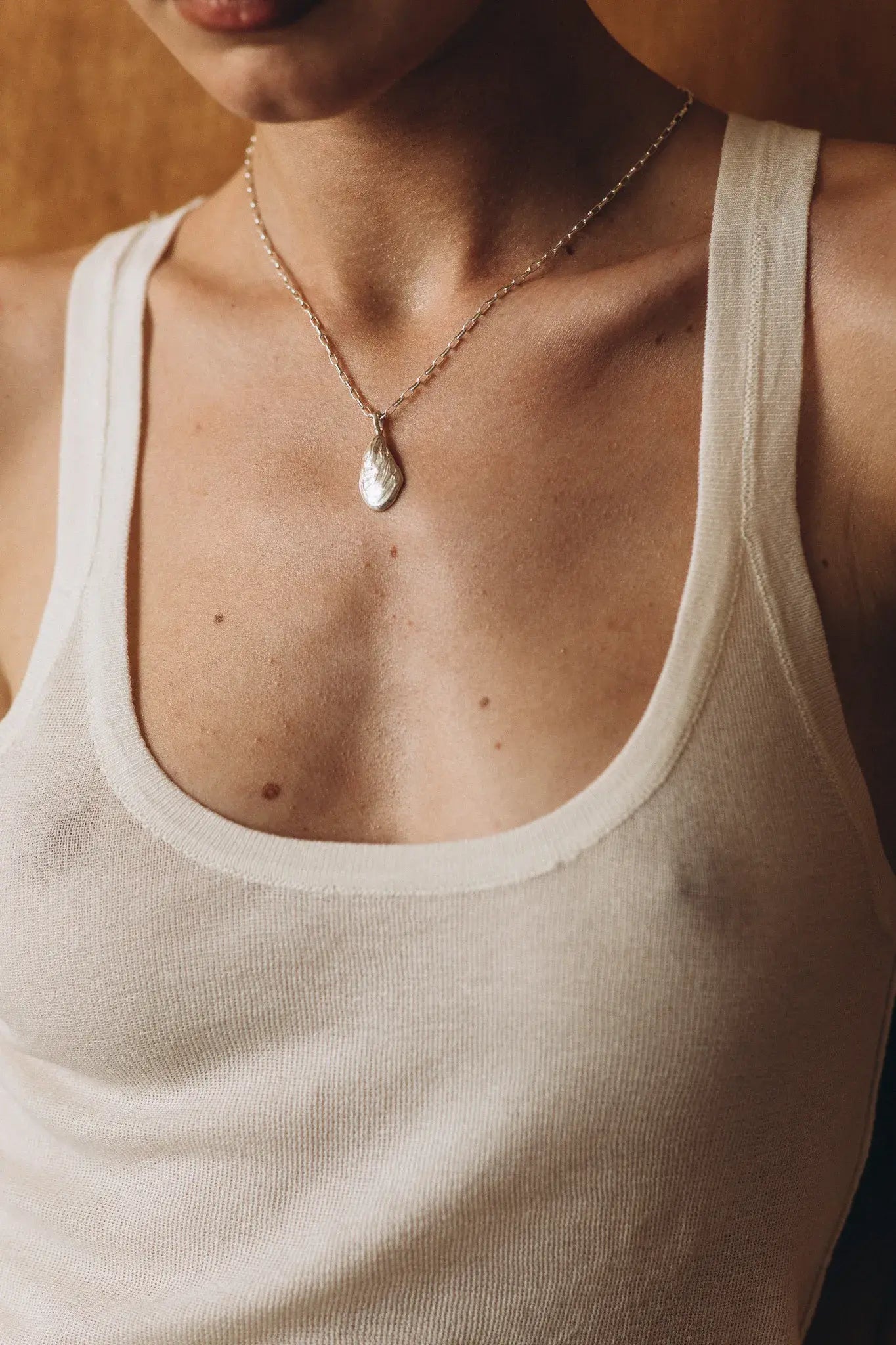 OPLOTKA MIDI CLAM SILVER Necklace