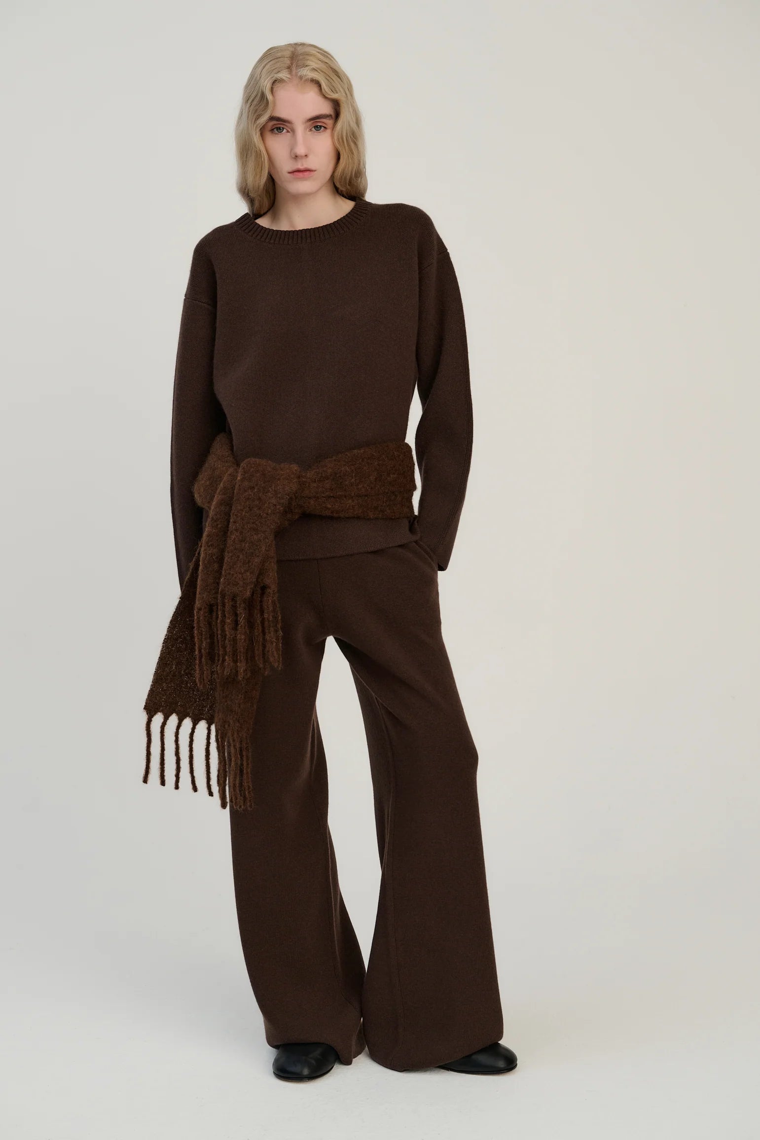 Rhea - Pants ~ Dark Brown ~ Wool & Cashmere