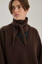 Rhea - Scarf ~ Dark Brown ~ Wool & Cashmere