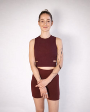 Wemove Ribbed Crop Top with Cutouts