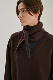 Rhea - Scarf ~ Dark Brown ~ Wool & Cashmere