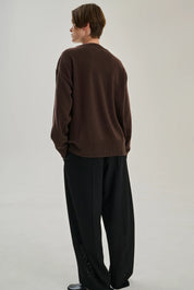 Rhea - V-neck ~ Dark Brown ~ Wool & Cashmere