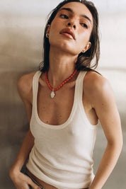 OPLOTKA RED STRAWBERRY SILVER Necklace