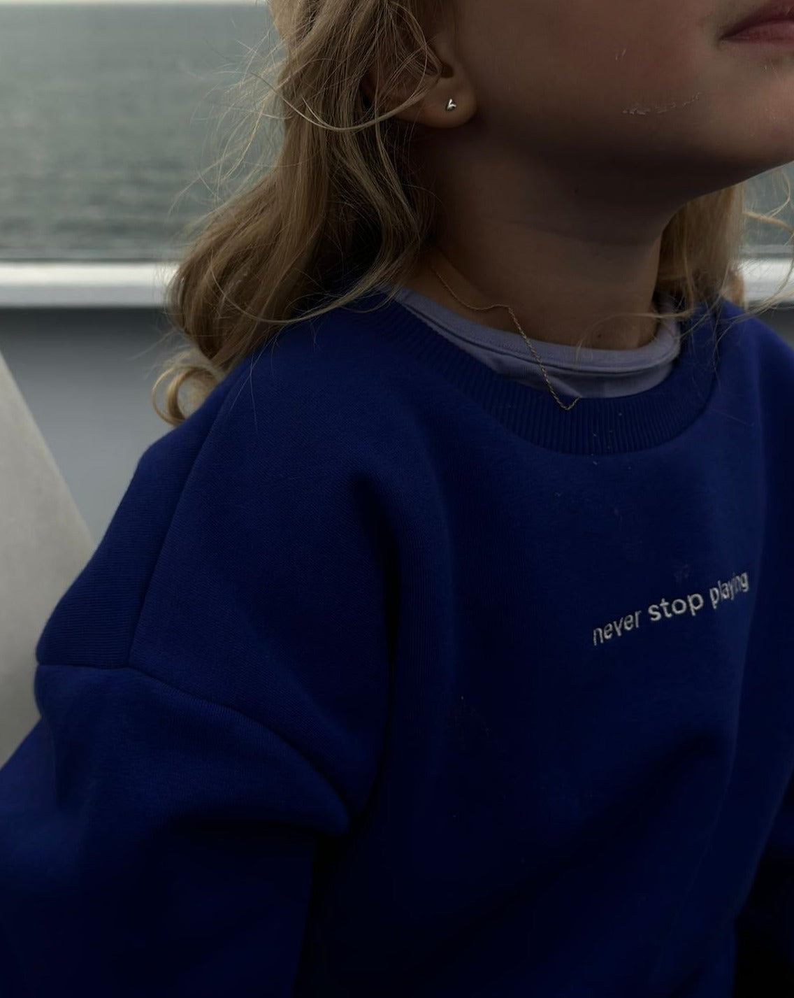 Focus match sweatshirt in klein blue