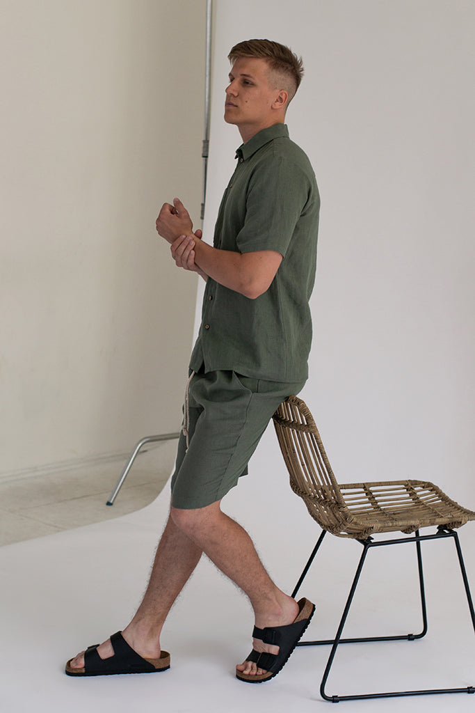 Gust Linen - Men's Linen Shirt - Short Sleeve
