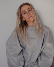 Grey mélange oversized sweatshirt with embroidery at chest