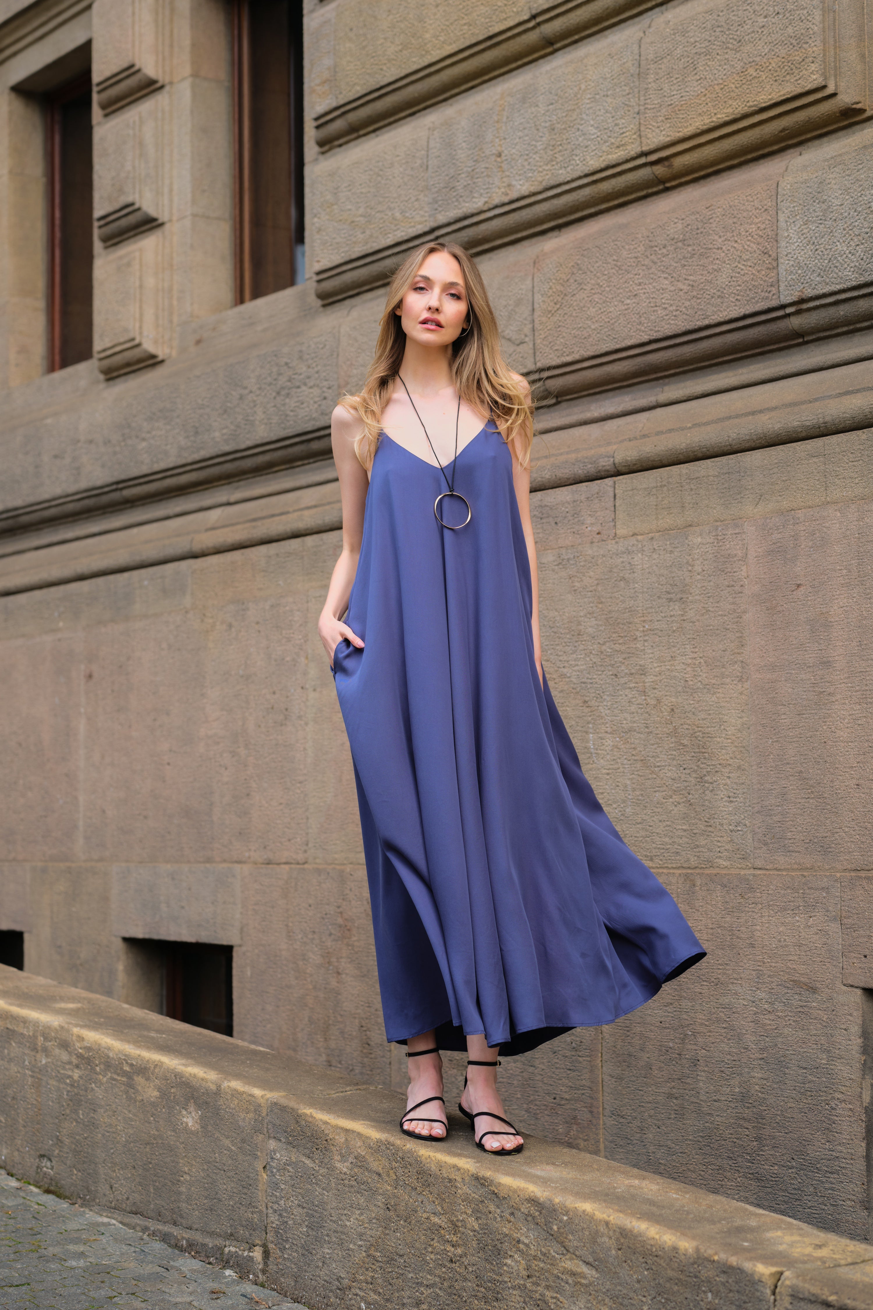 ARIETTE - SOFIA Dress Blue