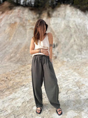 SHATTY - Tapered Linen-Cotton Blend Pants