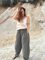 SHATTY - Tapered Linen-Cotton Blend Pants