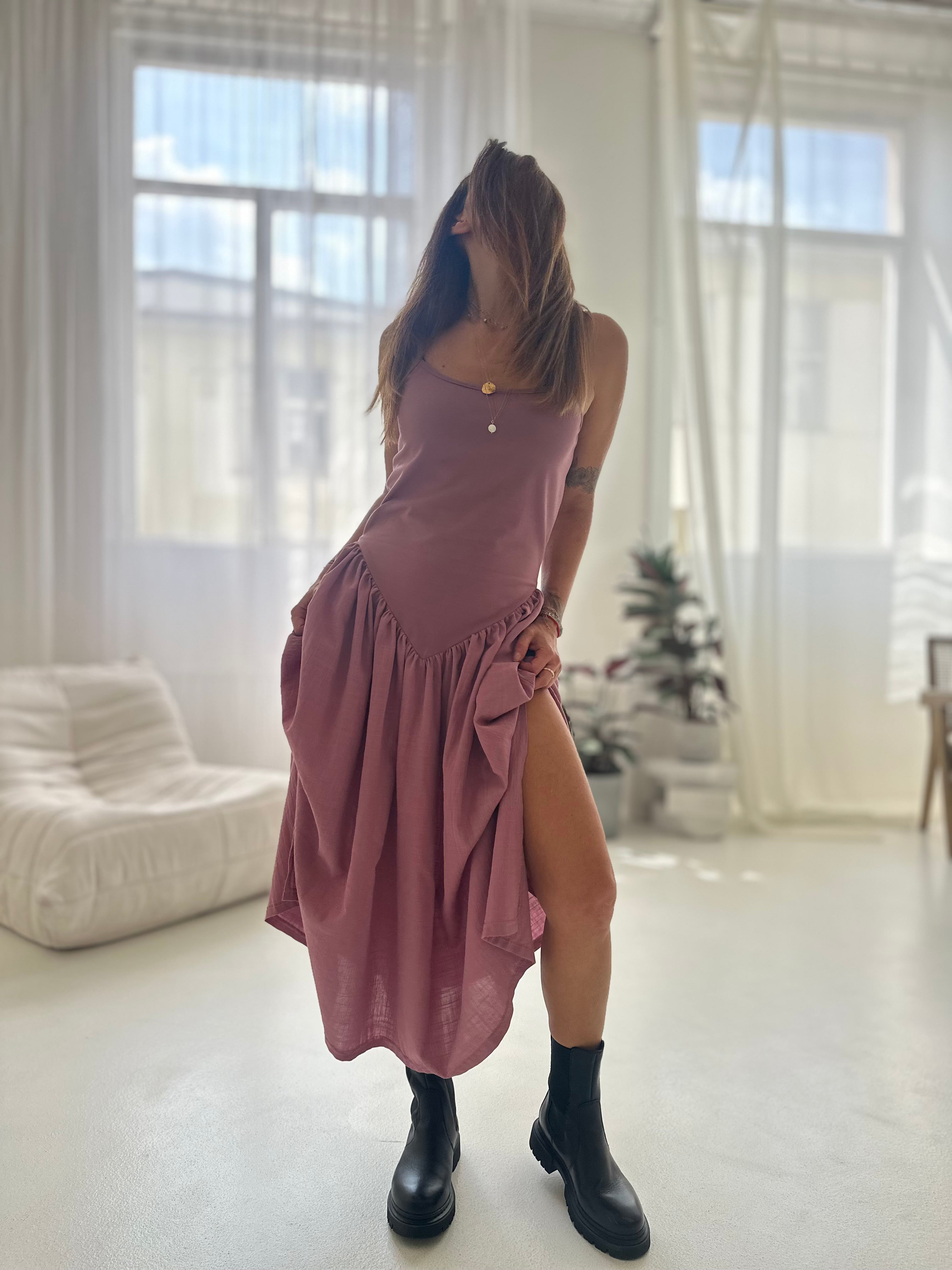 SHATTY - Cotton Combined Dress - Alma Dress