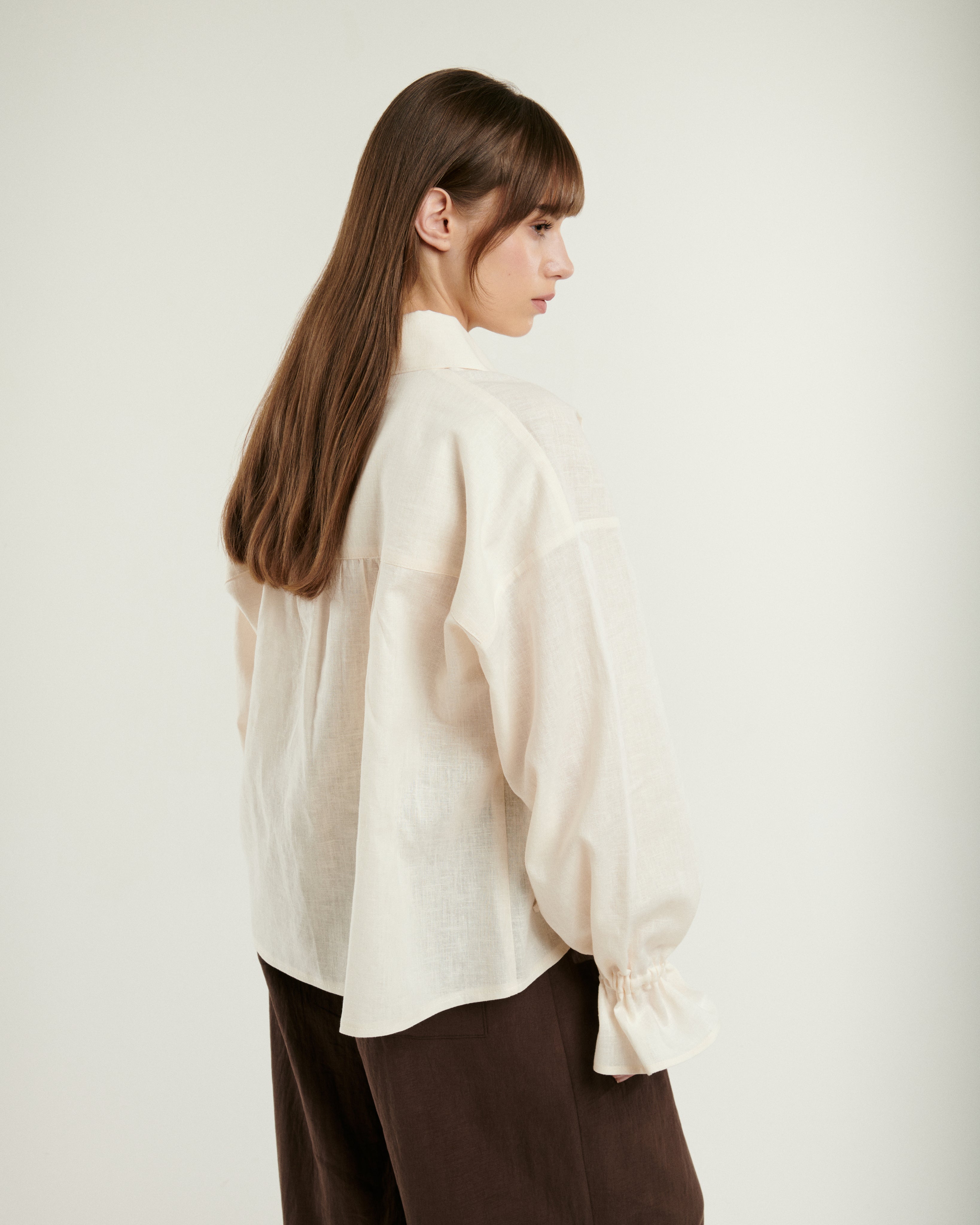 Munditia - MUSCARI ecru linen blouse