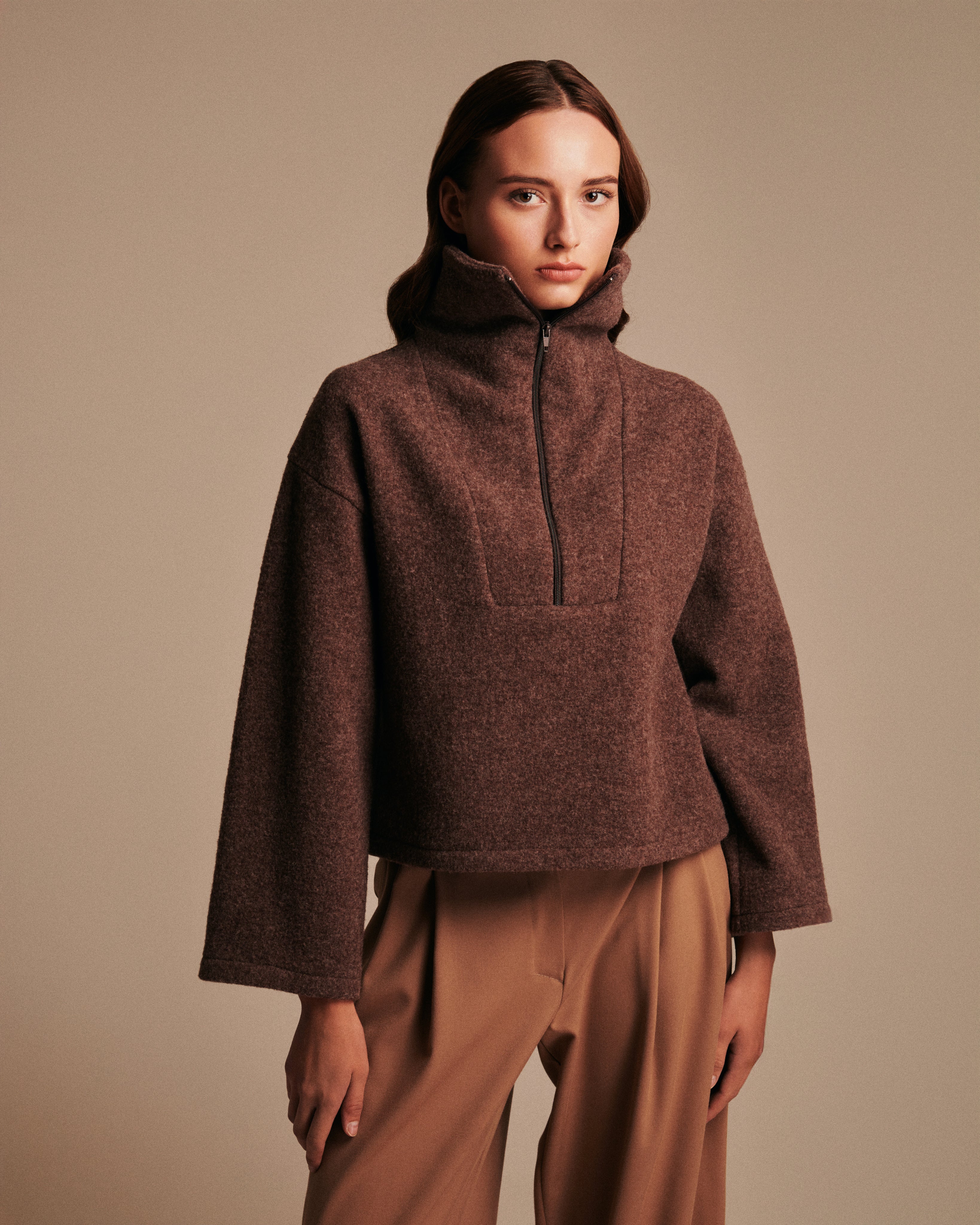 Munditia - SILVA fleece merino, brown
