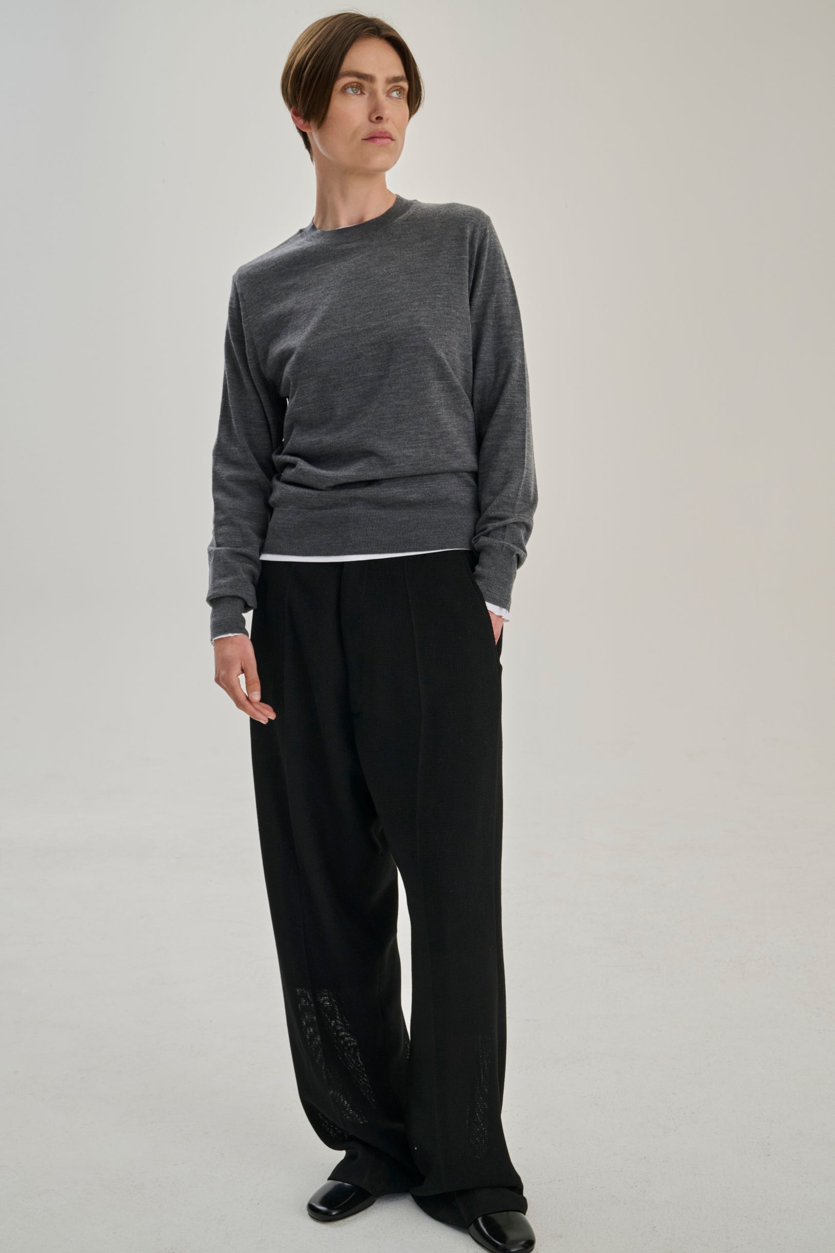 Rhea - Merino Crew ~ Grey