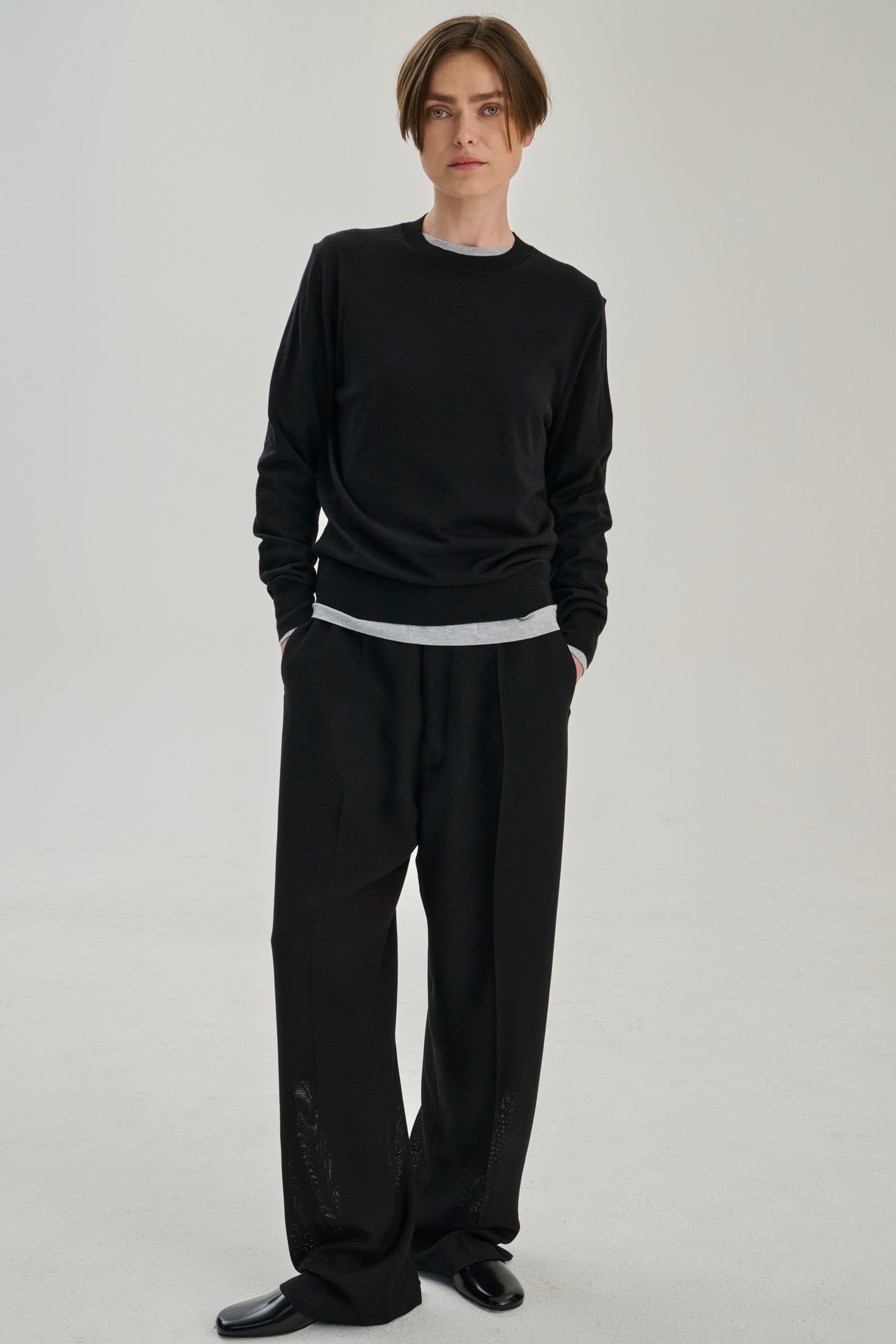 Rhea - Merino Crew ~ Black