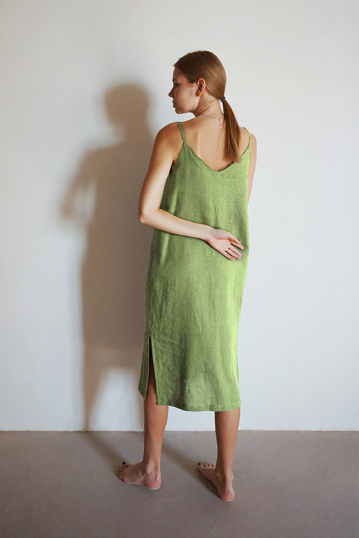 Gust Linen - Linen Dress With V-Neckline