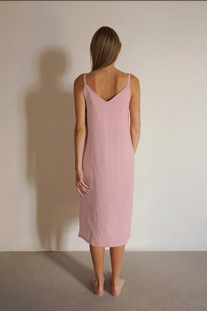 Gust Linen - Linen Dress With V-Neckline
