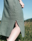 Gust Linen - Linen Dress With V-Neckline