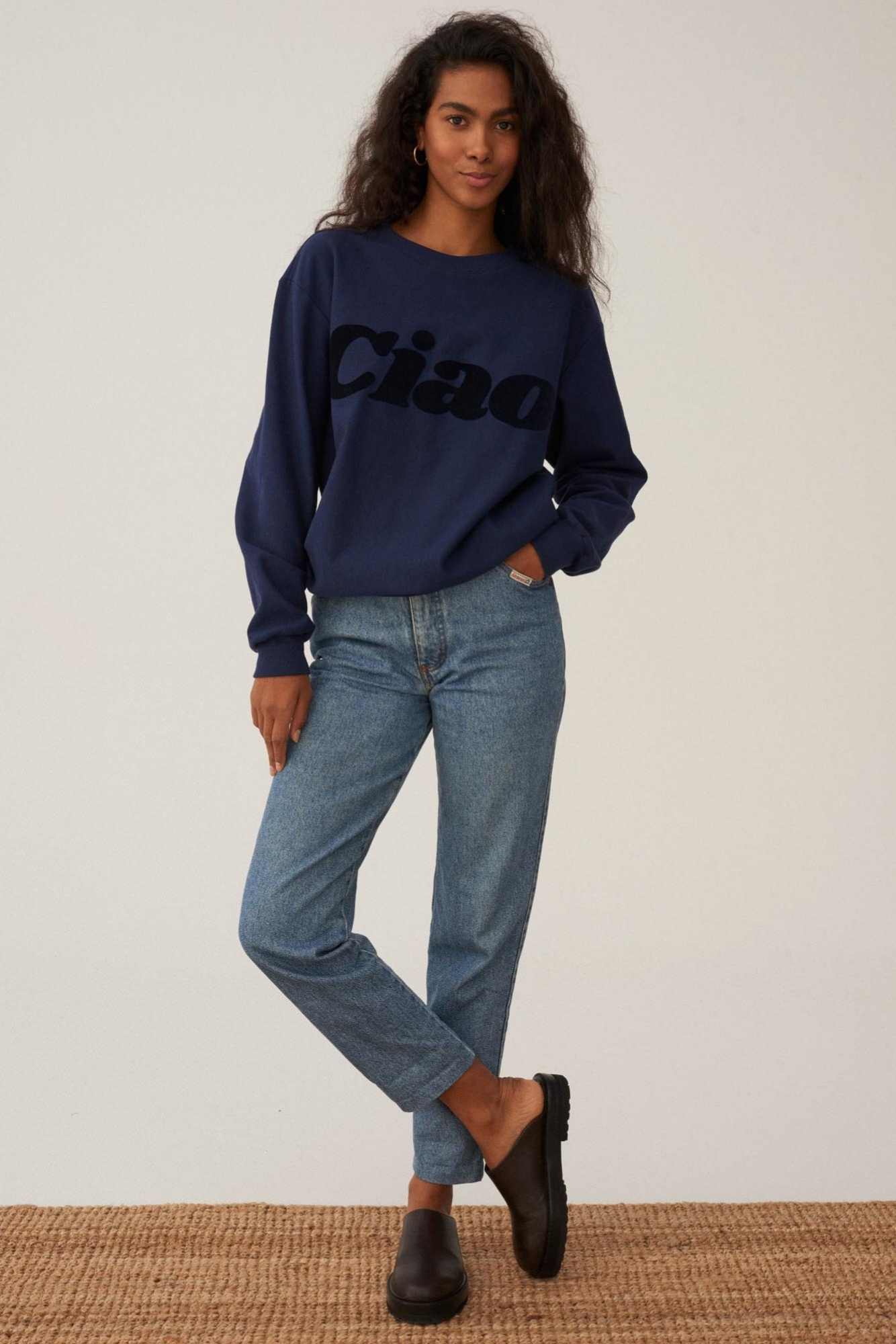 Les Goodies - She Is Sunday Ciao Sweatshirt Navy Blue