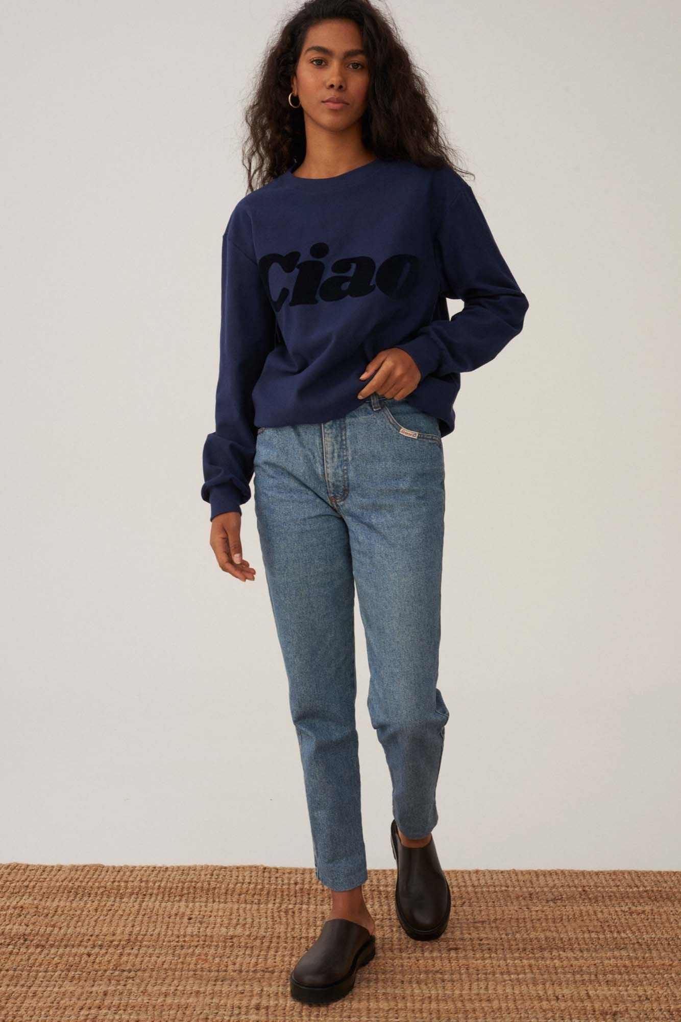 Les Goodies - She Is Sunday Ciao Sweatshirt Navy Blue