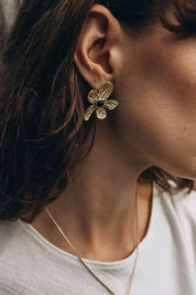 Oplotka gold earrings Onyks