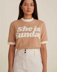 Les Goodies - She is Sunday SIS sand t-shirt
