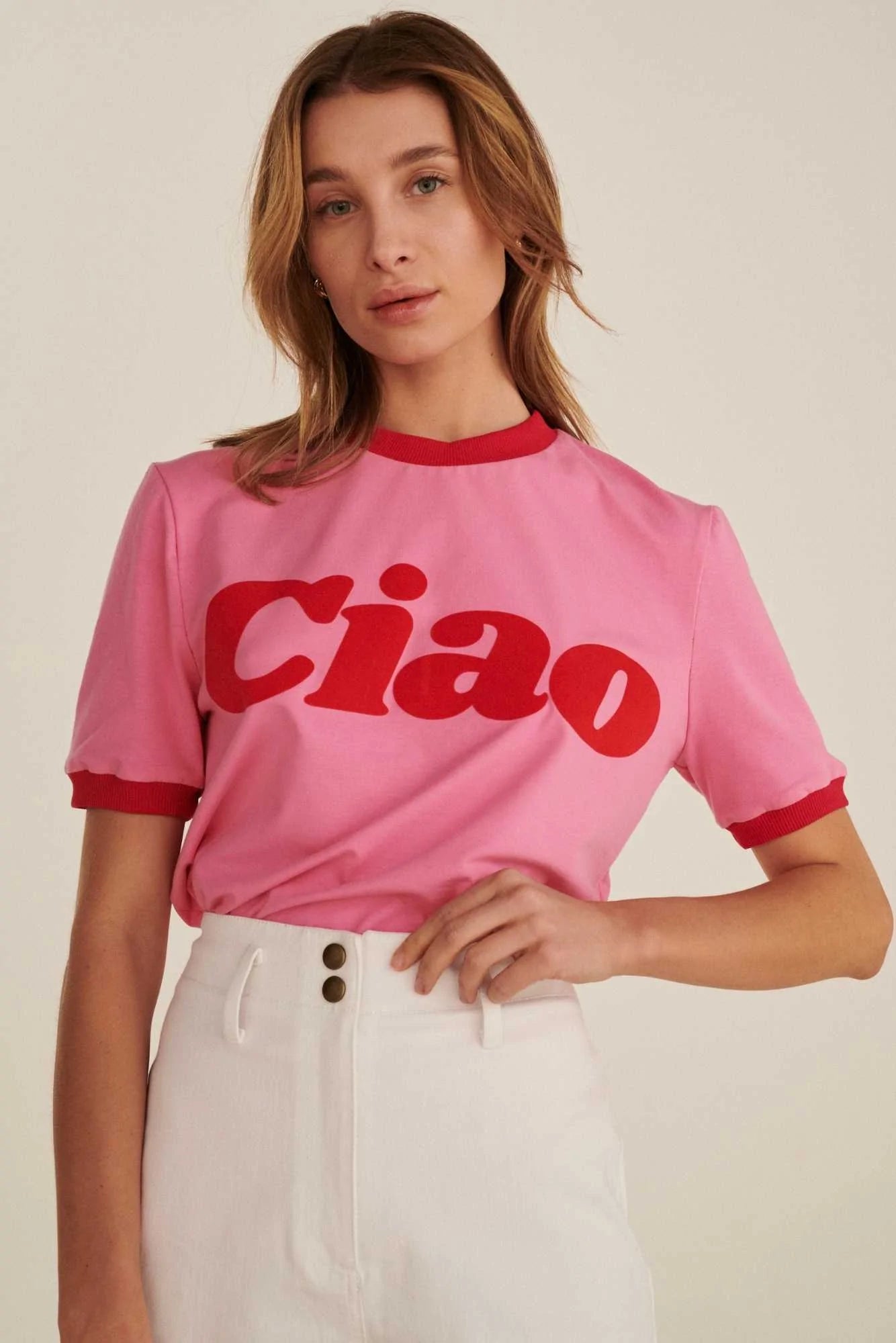 Les Goodies - She Is Sunday Ciao Sunday Tee Pink