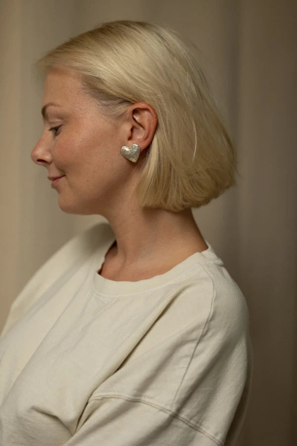 Oplotka silver Heart Earrings
