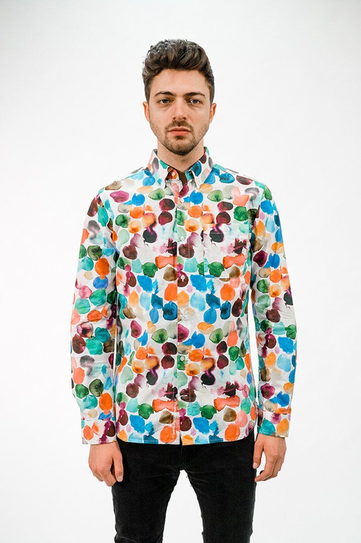 Multicolor Water Dot Based Shirt - COPE