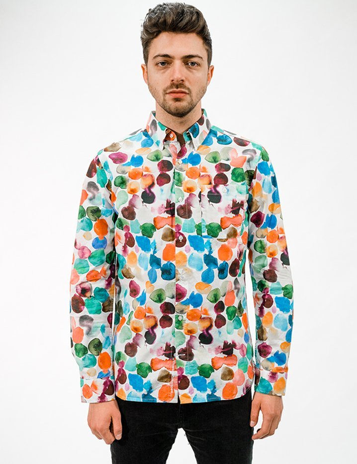 Multicolor Water Dot Based Shirt - COPE