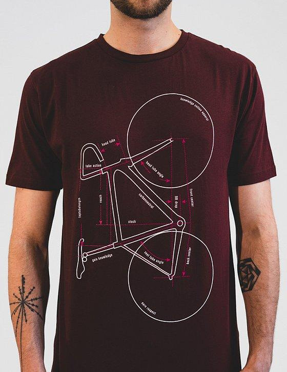 T-shirt with Printed Bike Červené - COPE