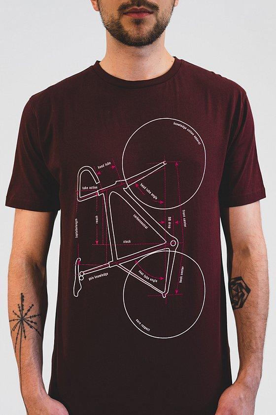 T-shirt with Printed Bike Červené - COPE