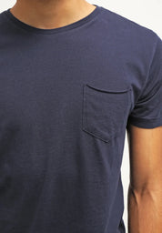Cope - Knowledge Bavlněné tričko Basic s kapsou Navy 10203